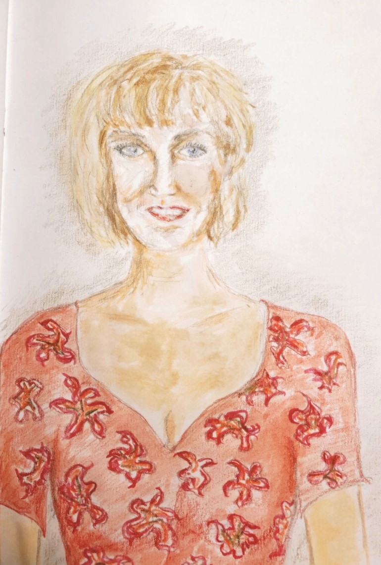 'Tonia' a portrait sketch by Anne Marie Sinclair