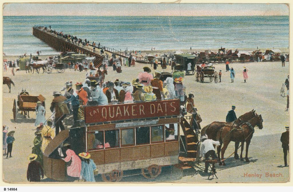 Horse tram, Henley beach. SLSA: B 14984