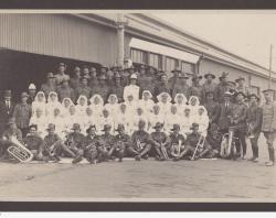 A photograph depicting members of the Semaphore Cheer Up Group. SLSA B 73157 