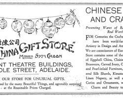 'China Gift Store' advert, South Australian Home and Garden, 1 January 1931.