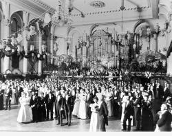 Guests attending a ball at the Town Hall, 1905. SLSA: B 60778