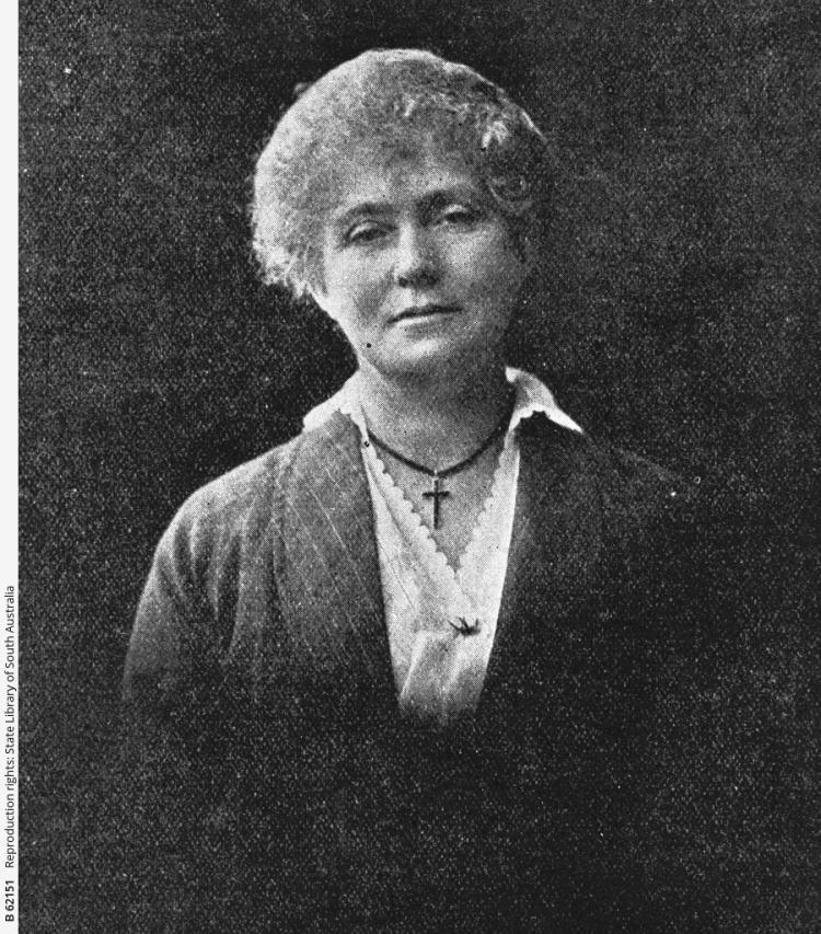 Mrs Alexandrine Seager, co-founder of the Cheer Up Society, Adelaide. Photo taken approximately 1918. SLSA: B 62151