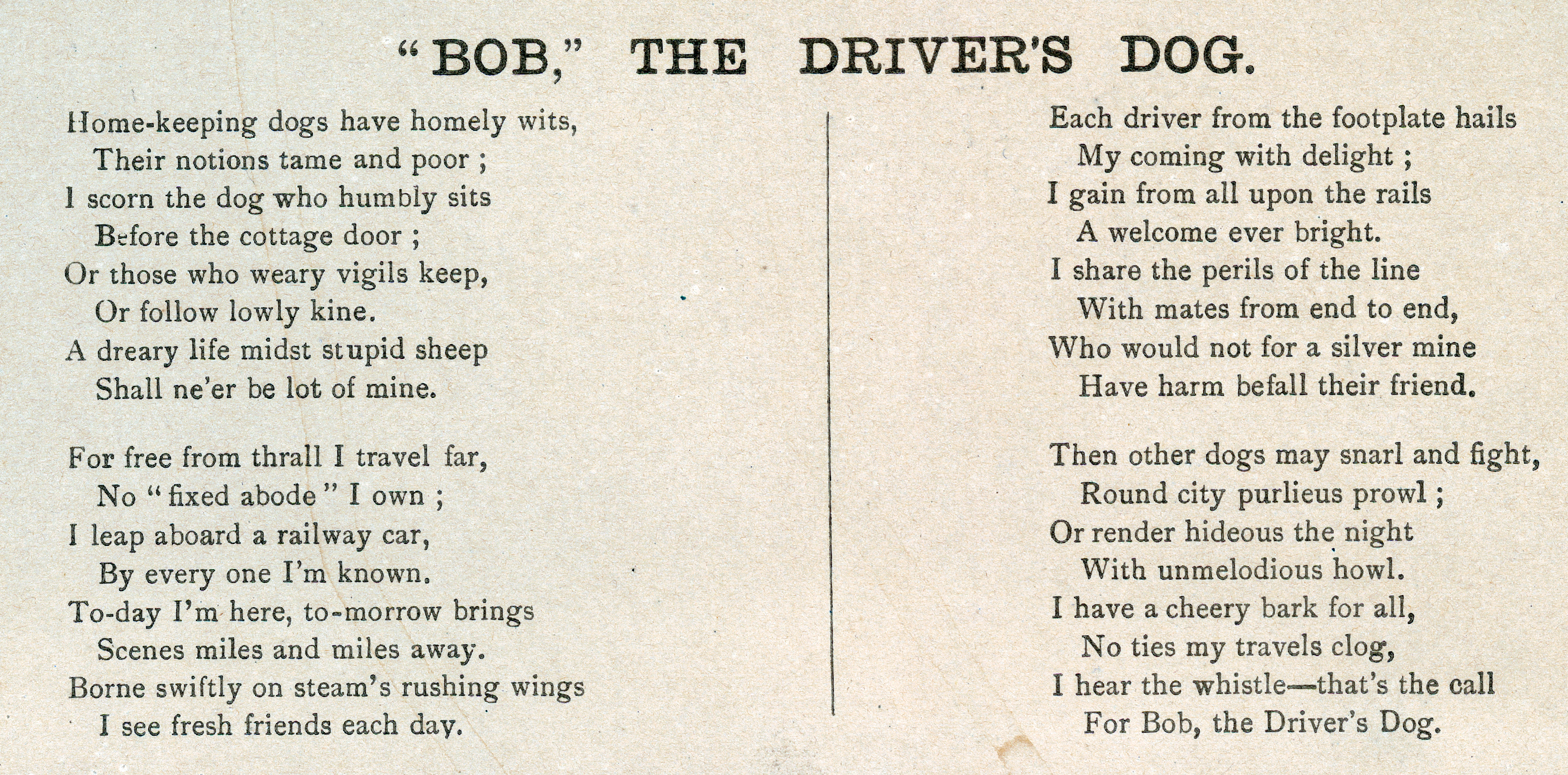 Bob, The Driver's Dog B 26282/2