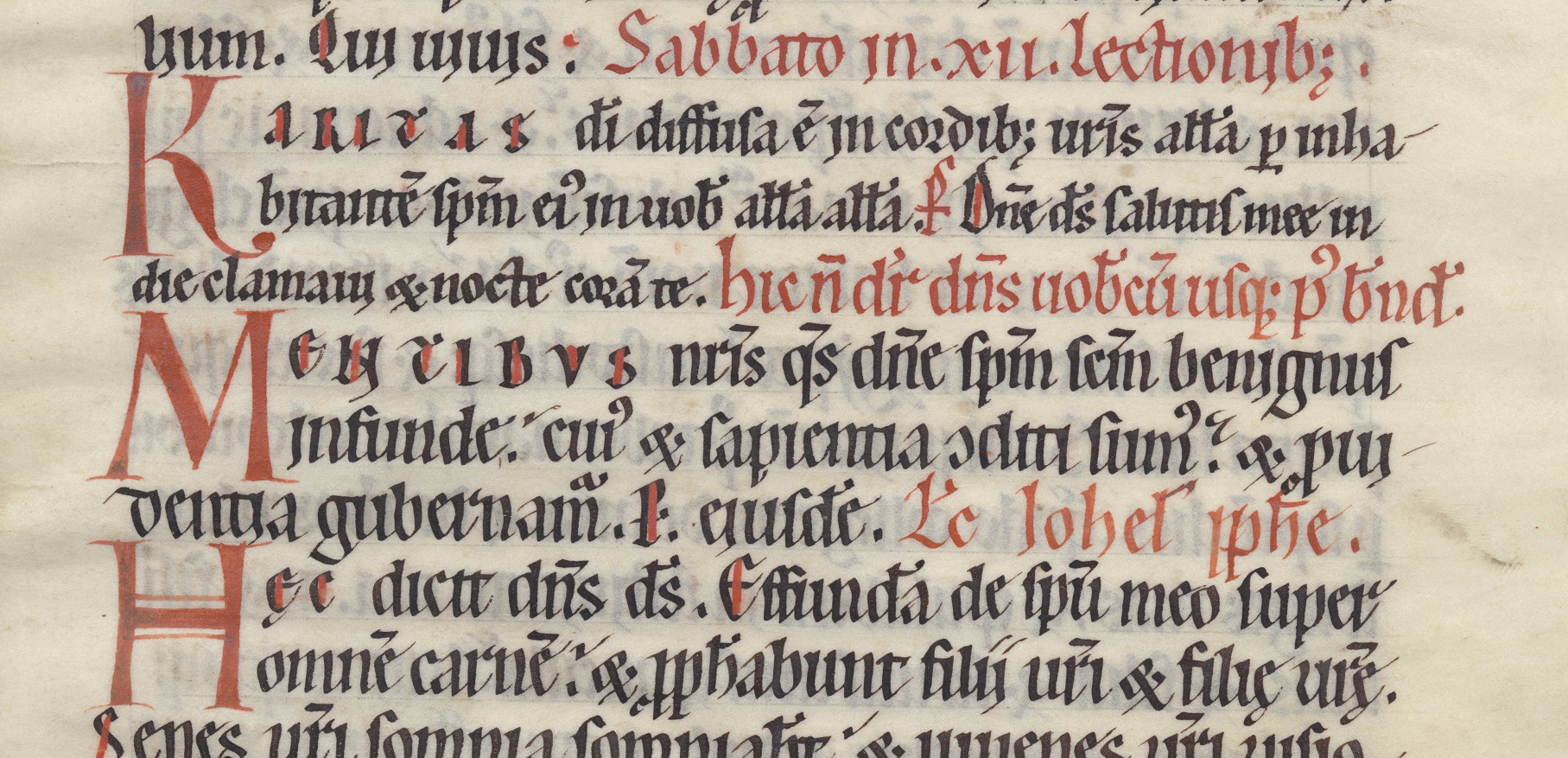 Missal (text of a Mass, in Latin) by a French or Spanish calligrapher, verso, late 12th century, 340 x 268 mm. SLSA RBR 091 M489 d++