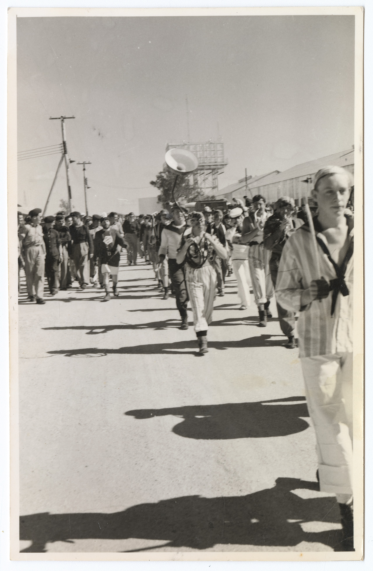 British military personnel taking part in a ceremony prior to the Operation Antler nuclear tests at Maralinga, South Australia, August 1957. SLSA: B 78642   