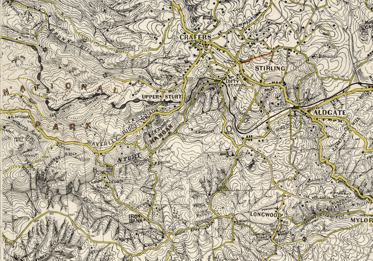  An extract from Topographic map of the Adelaide hills by WH Edmunds circa 1920 shows the placename Upper Sturt with JH Symon and Manoah below SLSA: C 282 