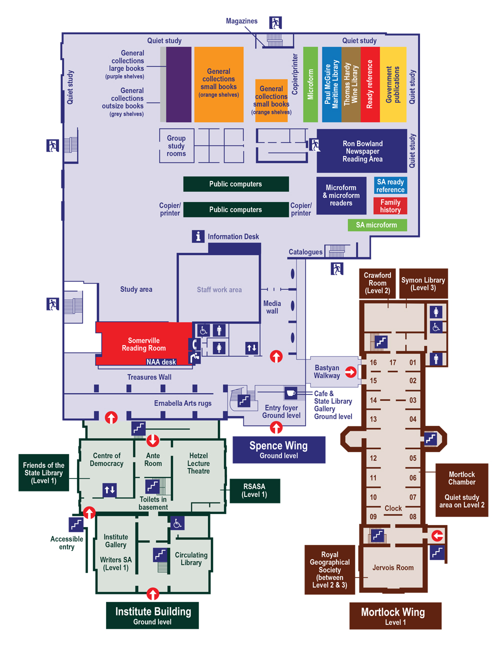 Map of the State Library of SA