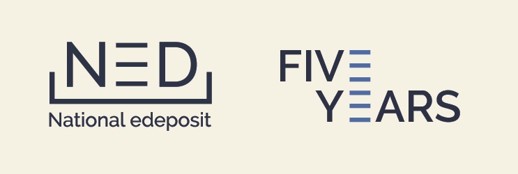 NED National edeposit five year celebration logo