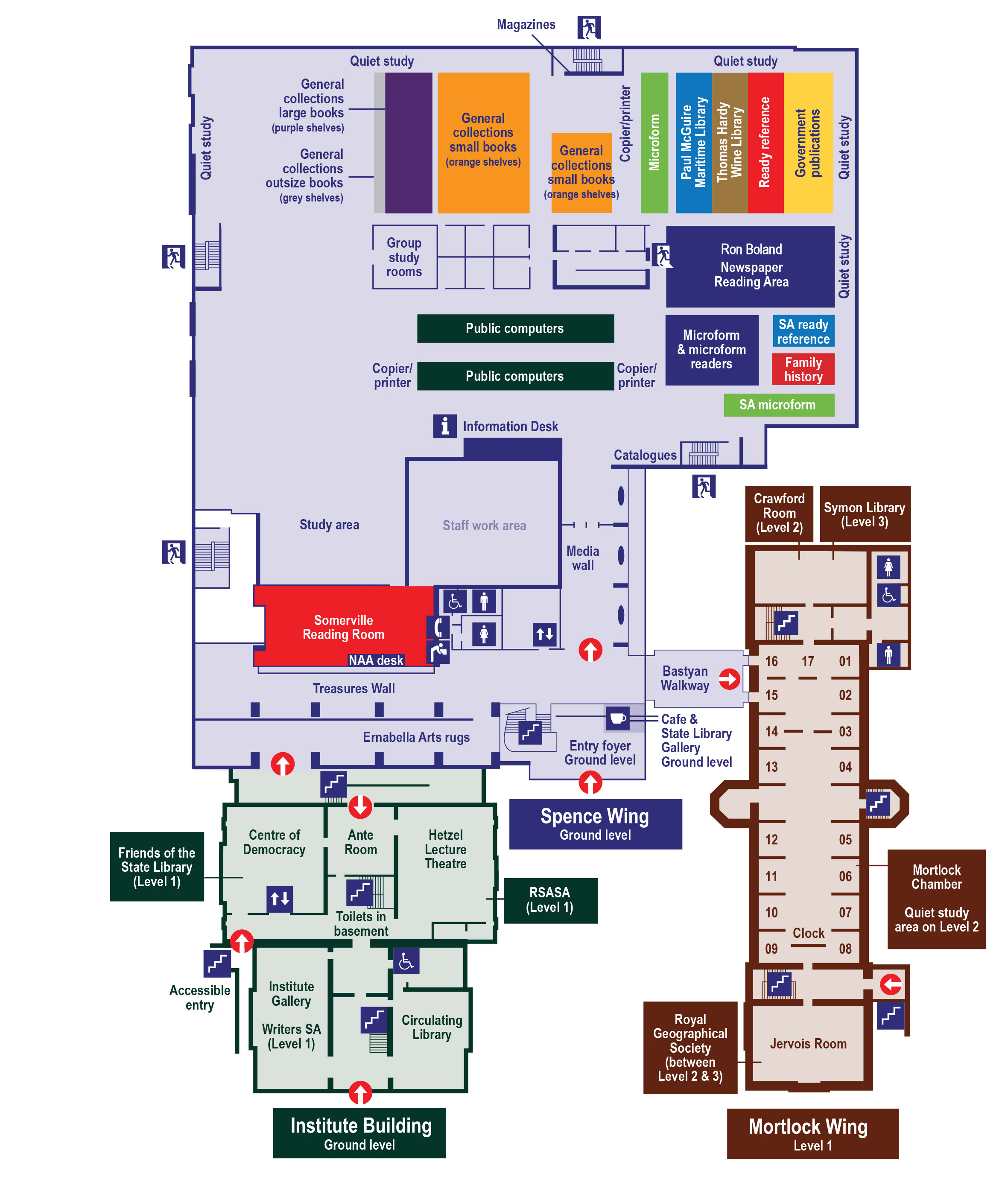 Map of the State Library of SA
