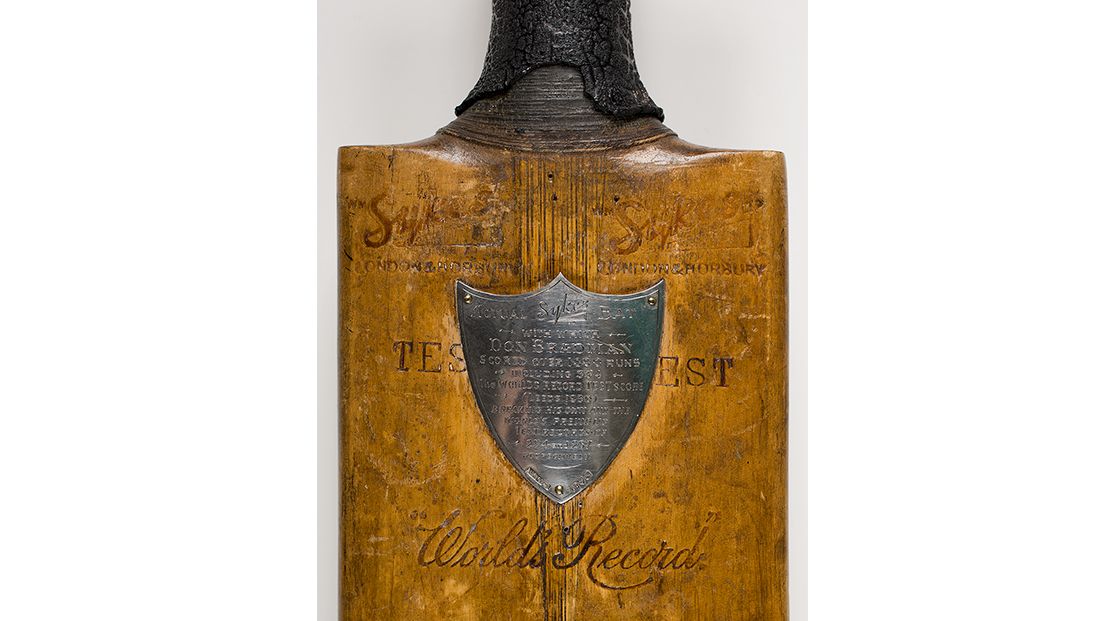 Cricket bat used by Don Bradman to score 334 runs, 1930 [PRG 682/1/6/6]