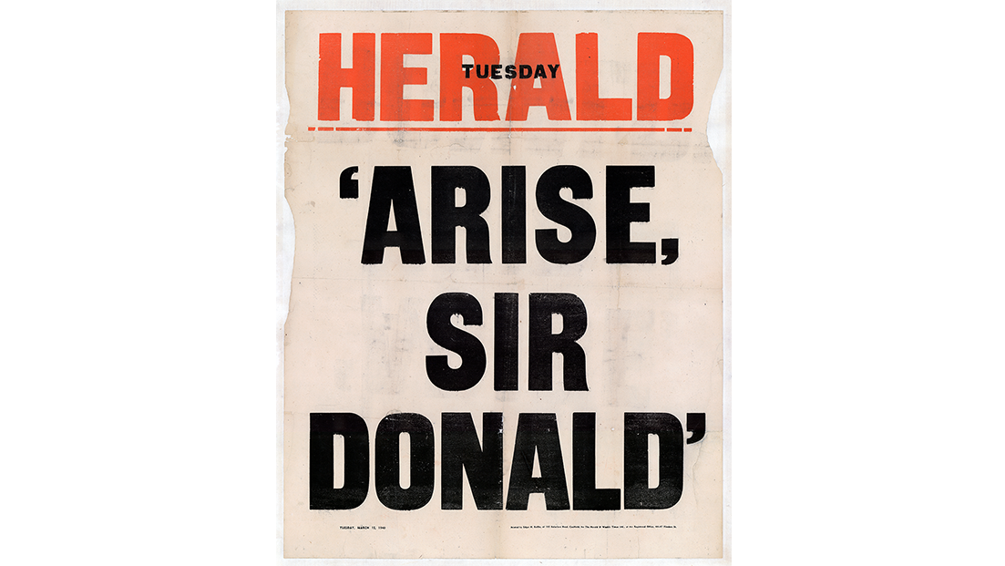 Herald 'Arise, Sir Donald' [PRG 682/13/88]