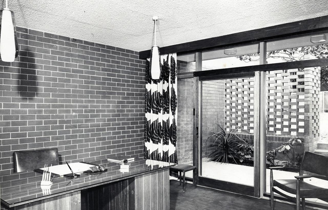 Interior of office of Keith Lange and Associates, Bagot Street, North Adelaide. Photograph by D. Darian Smith.SLSA: BRG 346/29/117/1 