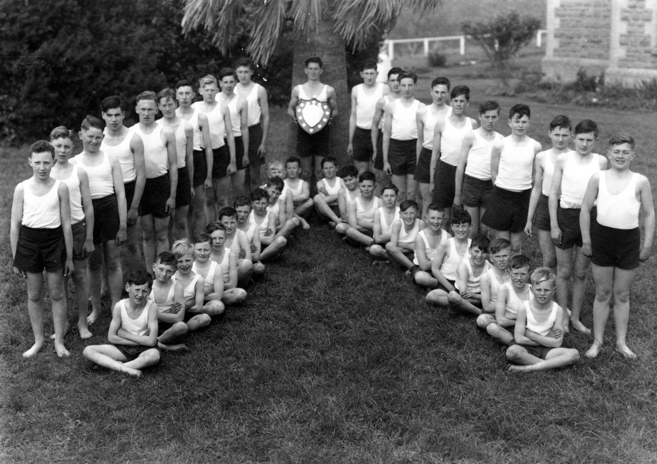 Athletics team at Marist Brothers’ College, 1949. SLSA: BRG 347/73