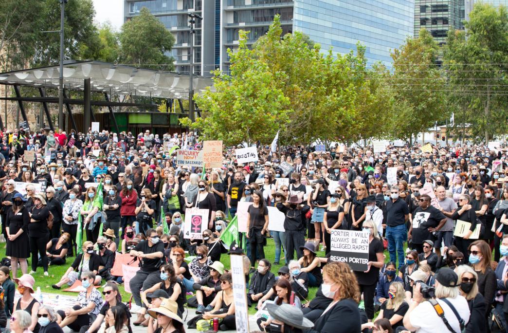 Crowd at the Adelaide Women's March 4 Justice protest, Tarntanyangga / Victoria Square [SLSA: B 78540/10] 