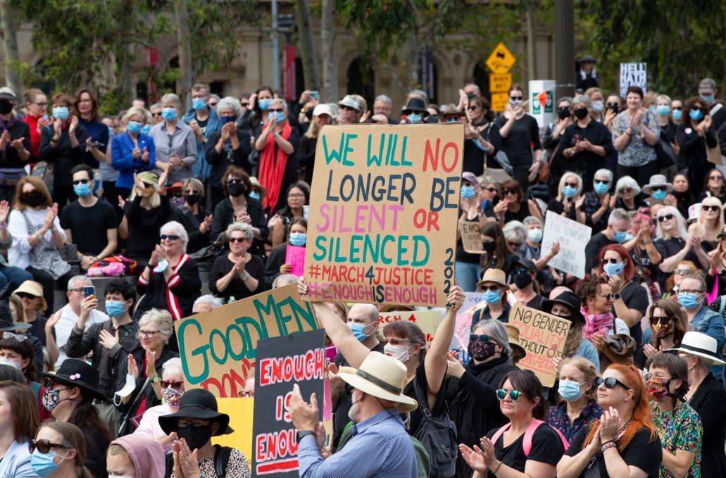 Crowd at the Adelaide Women's March 4 Justice protest, Tarntanyangga / Victoria Square [SLSA: B 78540/11] 