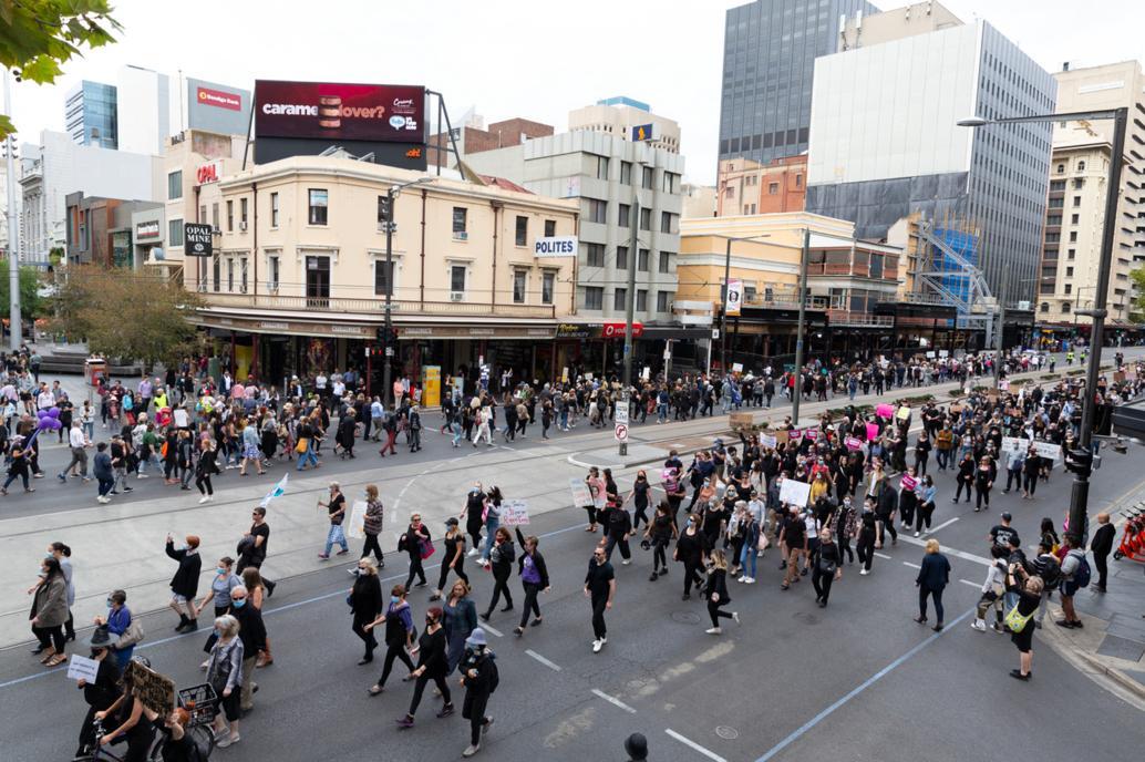 Adelaide March 4 Justice march along King William Street, in both directions. [SLSA: B 78540/39]