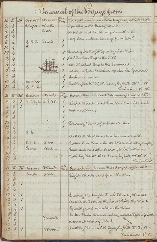 Page 13 of Burton's Whaling voyage journal