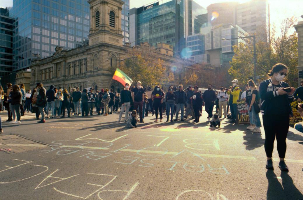 Adelaide 'Black Lives Matter' protest, Tarntanyangga [SLSA: B 78509]