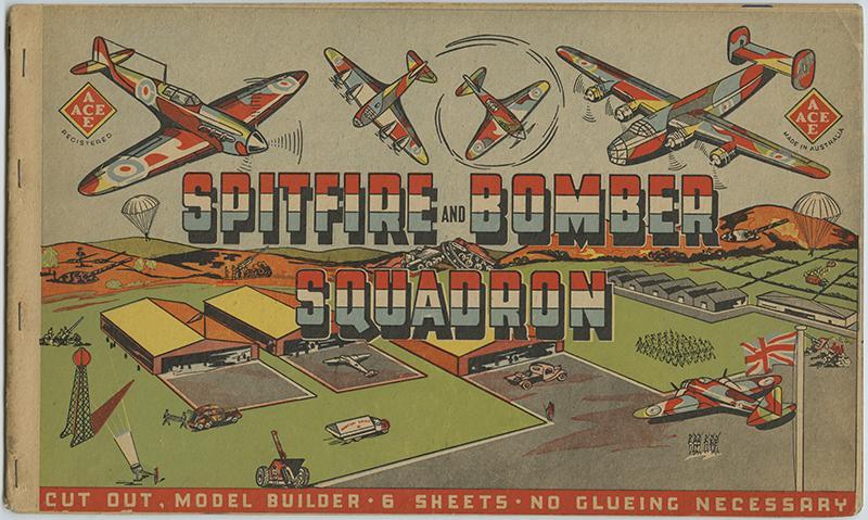 Front cover of the Spitfire and Bomber Squadron cut out model builder book [SLSA clrci22074740]