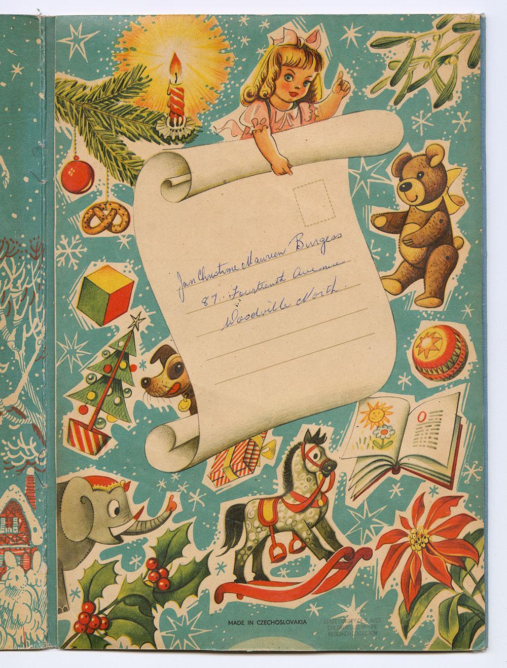 Detail of a page from Father Christmas, a book by Vojtěch Kubašta. SLSA: clrc i22817190