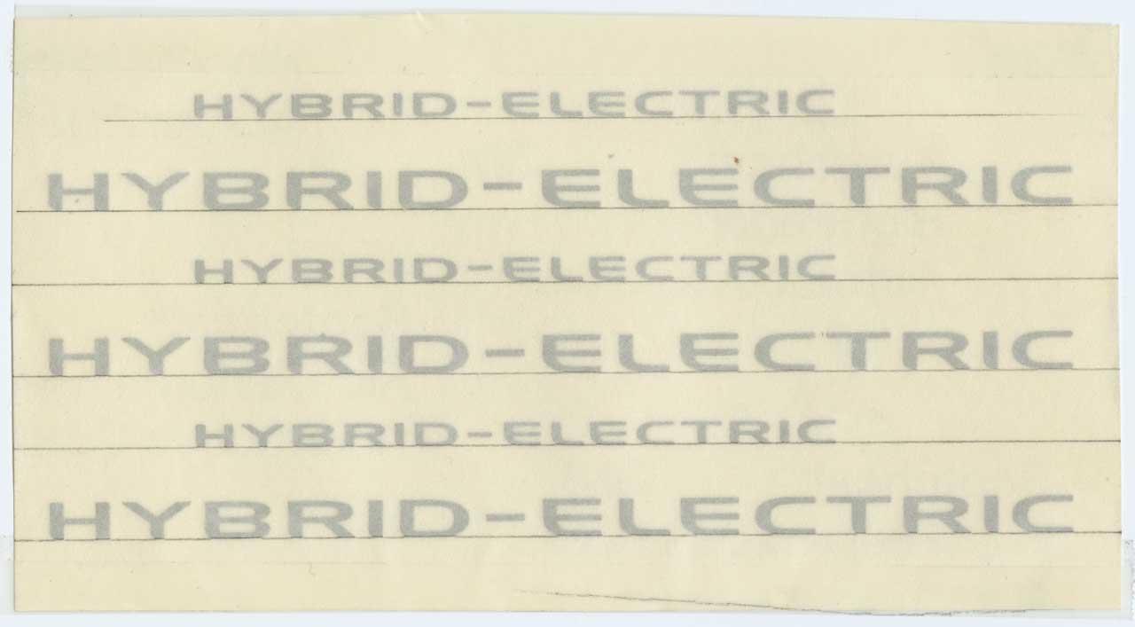 'Hybrid-Electric' ECOmmodore badging. State Library of SA Holden Collection. SLSA: BRG 213/199/9/7