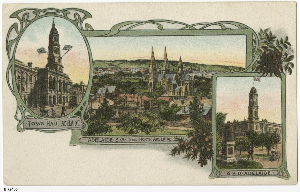 Printed postcard with colour lithograph Printed postcard with colour lithograph, 1910. SLSA B 72466