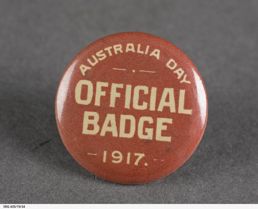 Official Australia Day badge 1917 SLSA: SRG 435/19/34