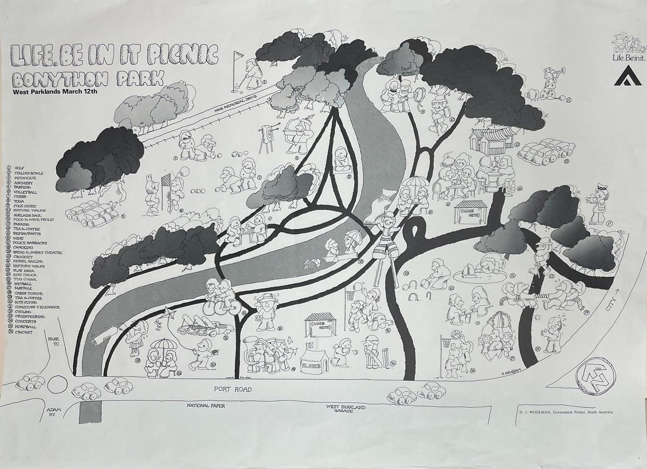 Life. Be in it. Picnic at Bonython Park. Poster, circa 1985.
