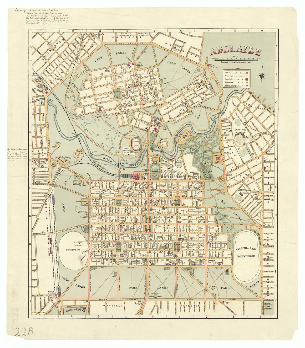 Adelaide, 1936. SLSA: Map Collection C 228/1