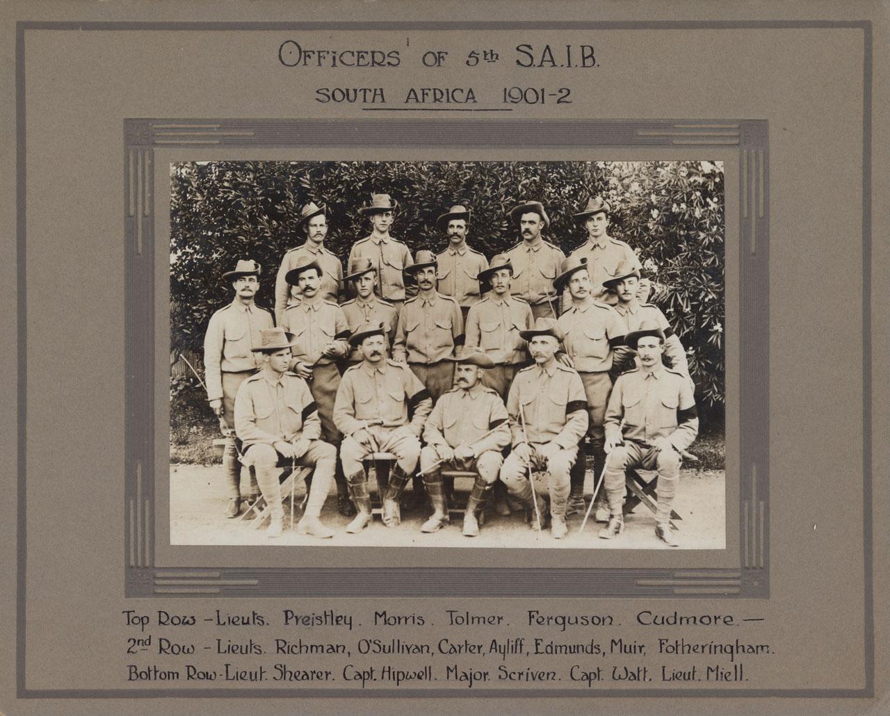 Officers of fifth S.A.I.B, South Africa, 1901-02. SLSA: B49571