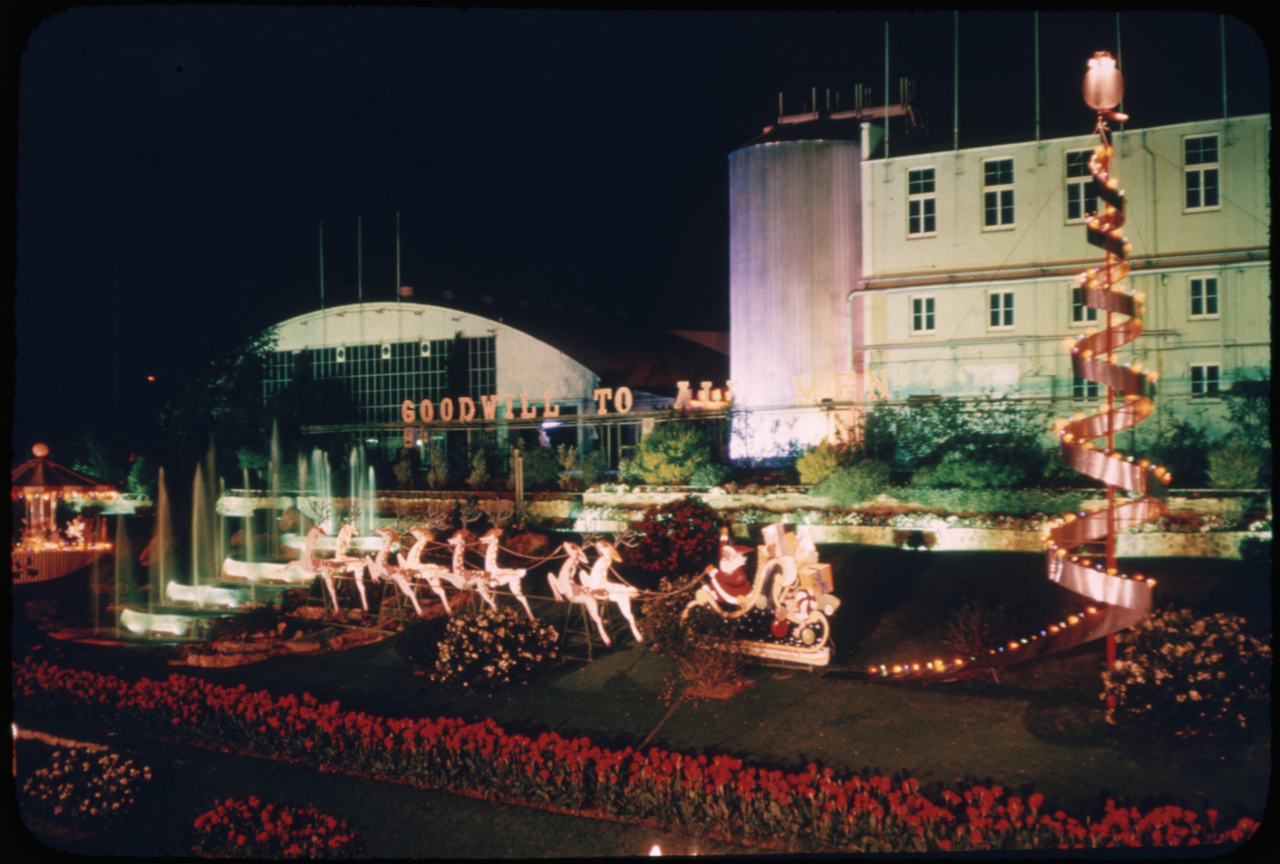 Christmas brewery lights, circa 1972. SLSA: PRG 1681/19/89