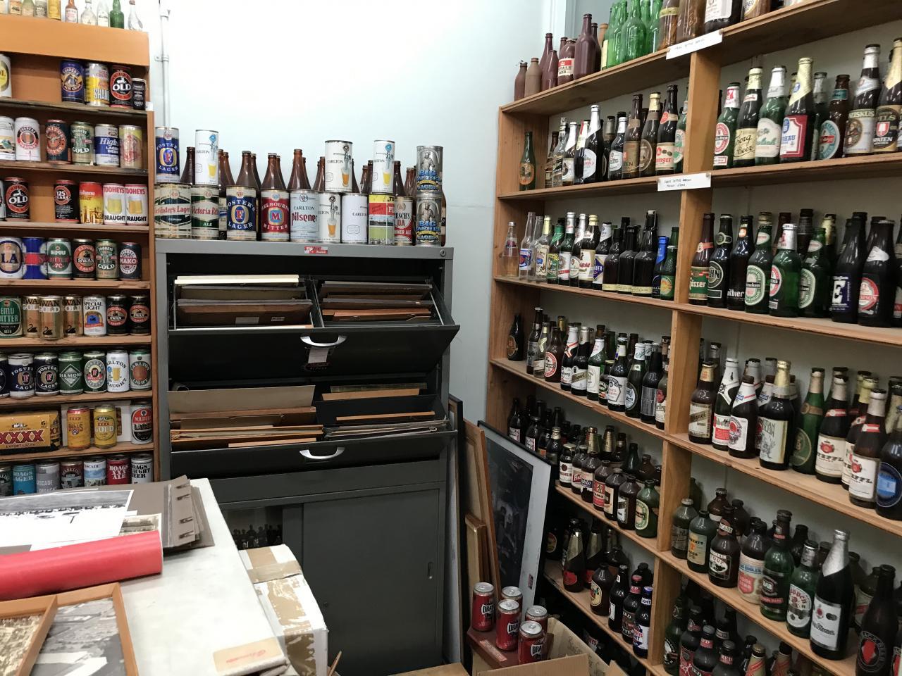 One of the store room featuring records and memorabilia of the SA Brewing Company.