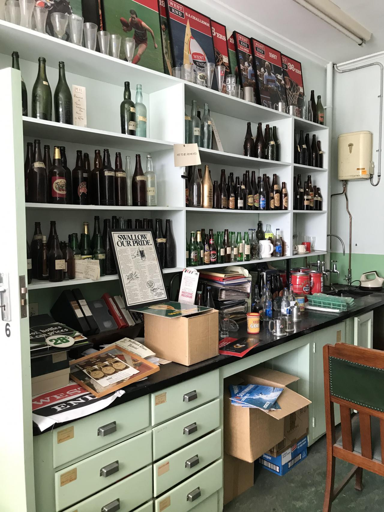 One of the store room featuring records and memorabilia of the SA Brewing Company.