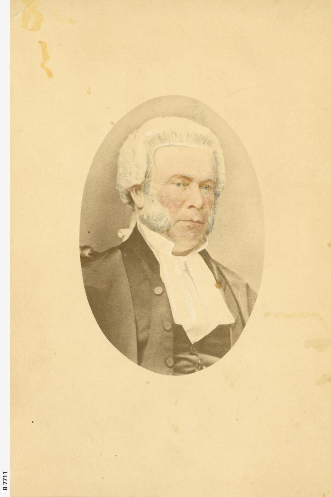 Judge William Alfred Wearing, lost in the wreck of the Gothenburg on the Queensland coast on 24 February 1875, aged 59 years.  SLSA: B 7711