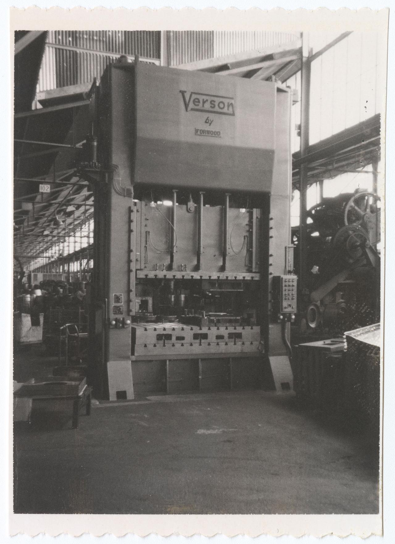 Factory equipment, the Version press, 1962. SLSA: BRG 9/36/800 