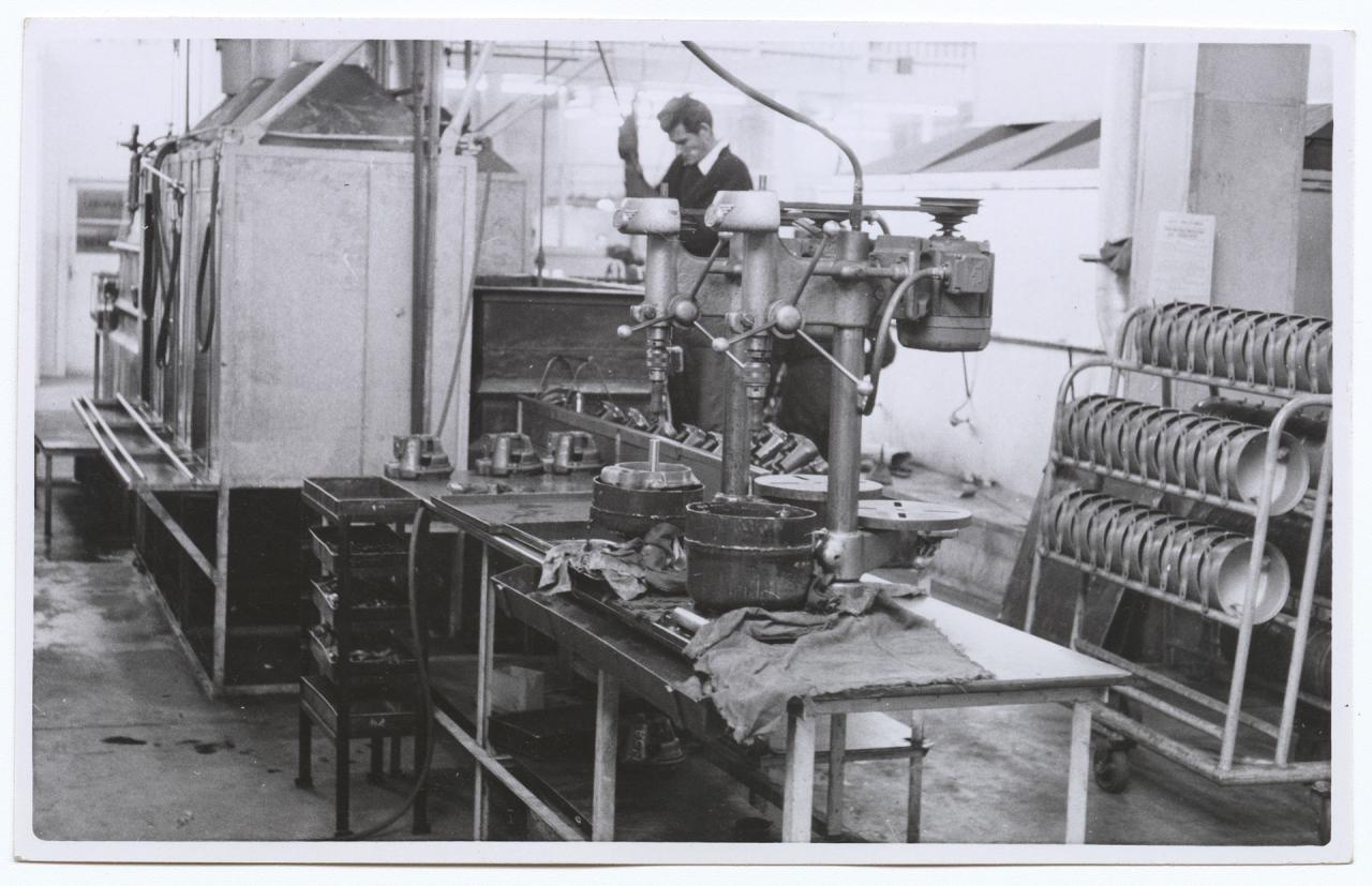 Views of the machining and assembly areas for domestic sealed units at Morley Park, W.A. prior to the move to Beverley, 1963. SLSA: BRG 9/36/881 
