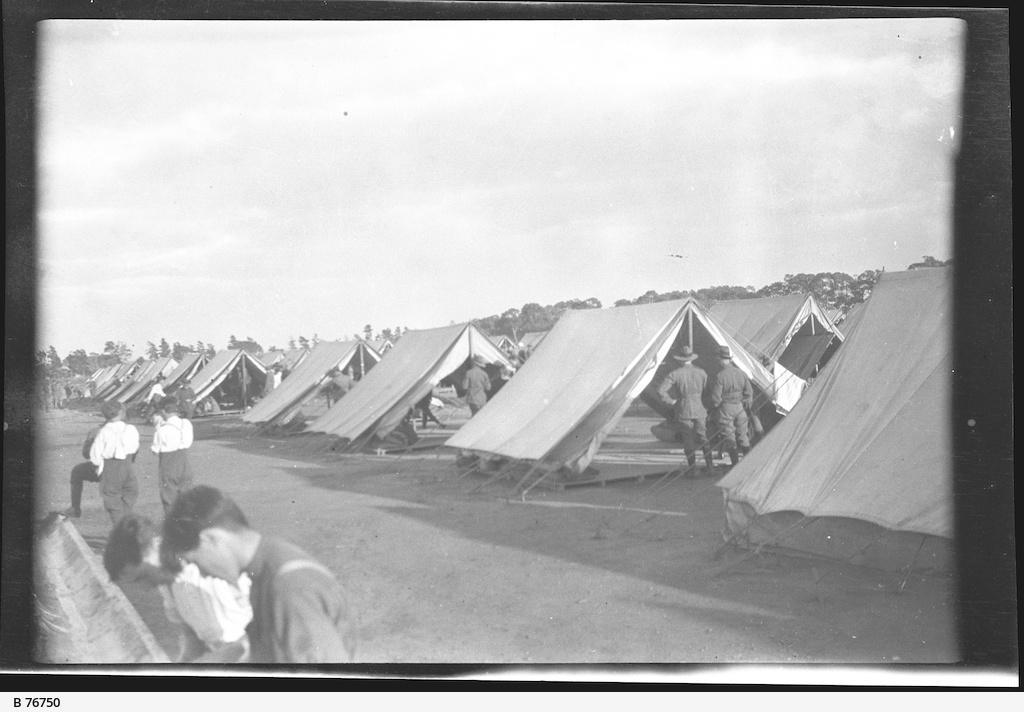 Tents at Mitcham Camp, April 1921