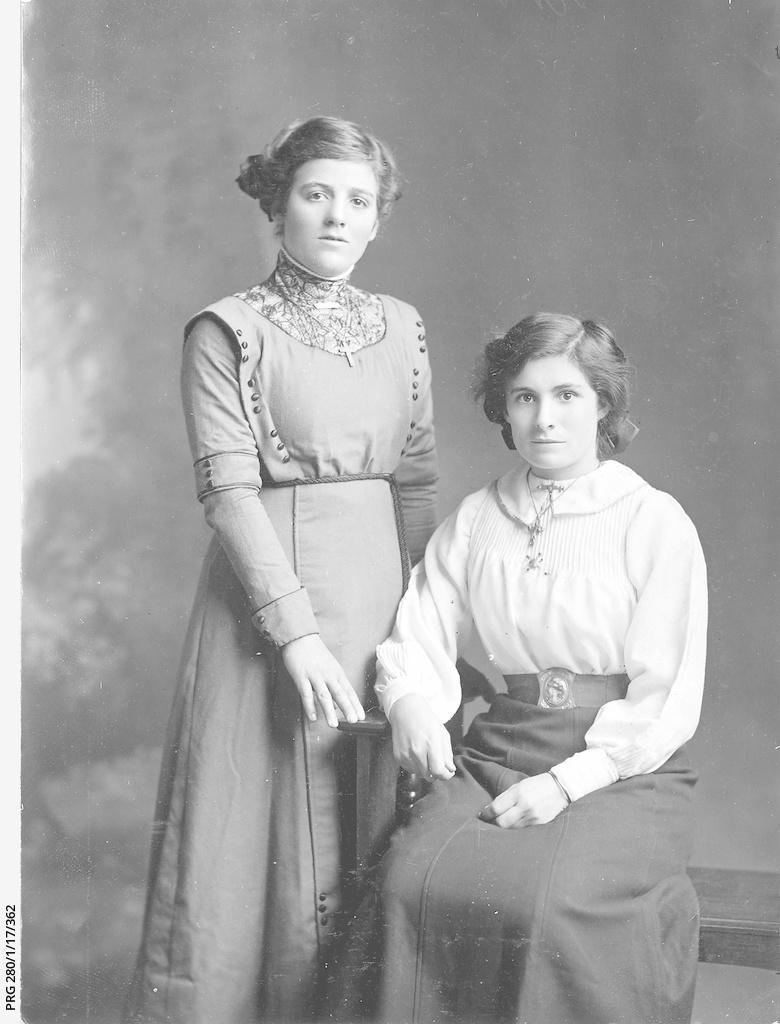 A studio portrait of two young South Australian women. SLSA: PRG 280/1/17/362