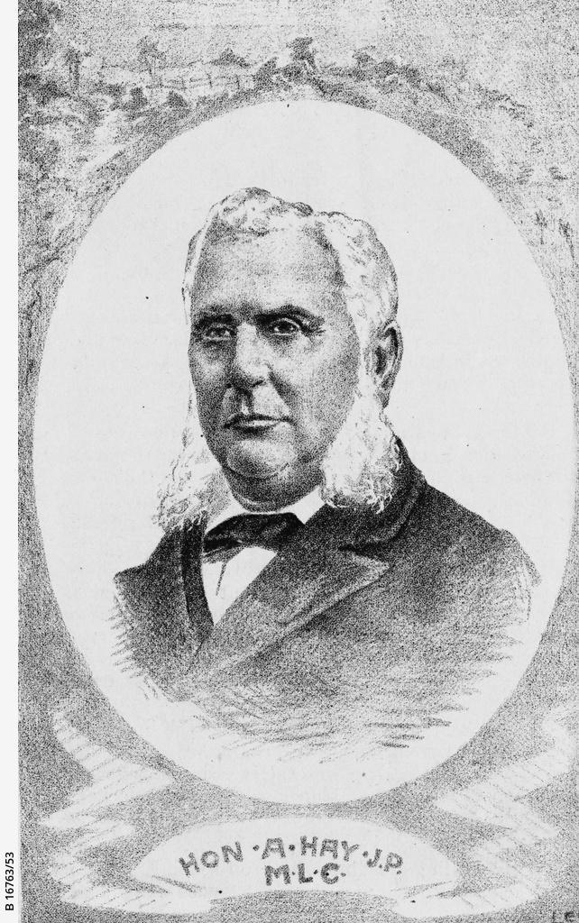 The Hon. Alexander Hay, newspaper cutting of South Australian celebrities. Approximately 1880. SLSA: B 16763/53 