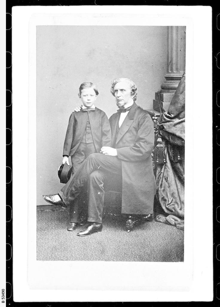 Alexander Hay with a child, taken in approximately 1860. SLSA: B 53490 