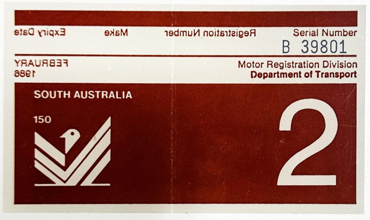 Vehicle registration sticker featuring the 150 Jubilee logo