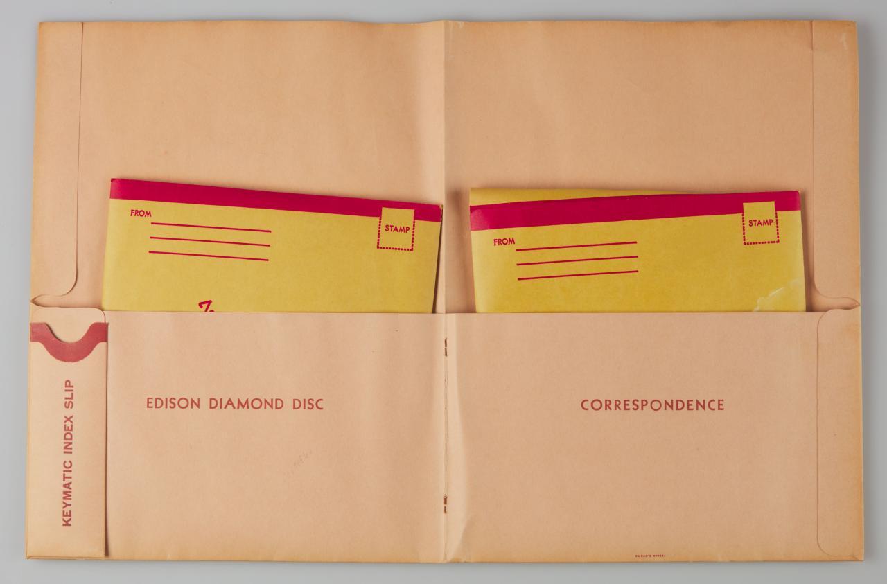 Folder for the Edison Voicewriter discs