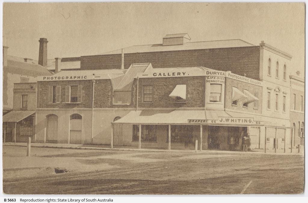 Duryea's phography studio in Grenfell Street, Adelaide. SLSA: B 5663