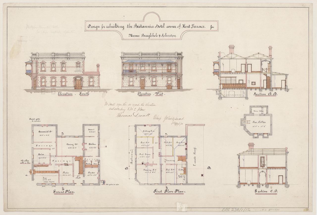 Britannia Hotel, corner Kent Terrace, Adelaide. SLSA: BRG 238/1/12