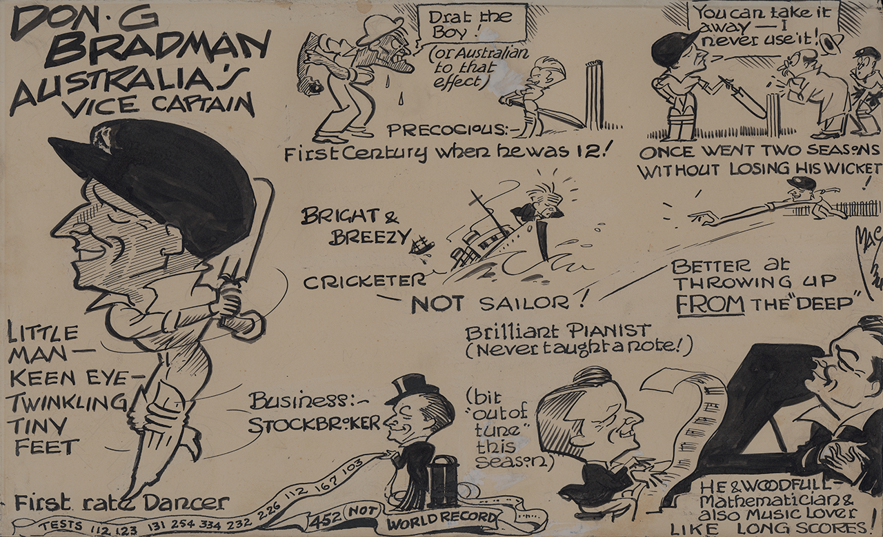 Caricature of Don Bradman's personality [PRG682/9/52]