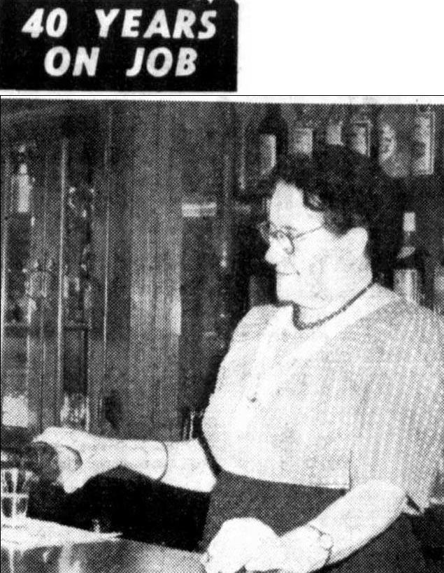 Newspaper clipping of the The lone barmaid. Sunday Mail