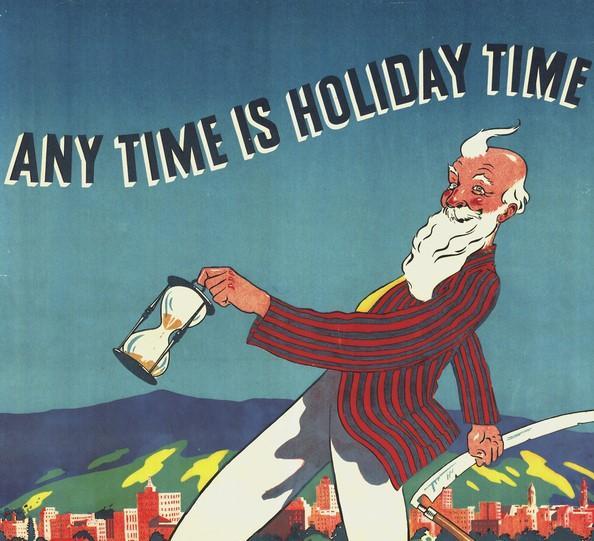 Any time is holiday time, tourism poster, 1938. SLSA ZPL 0532