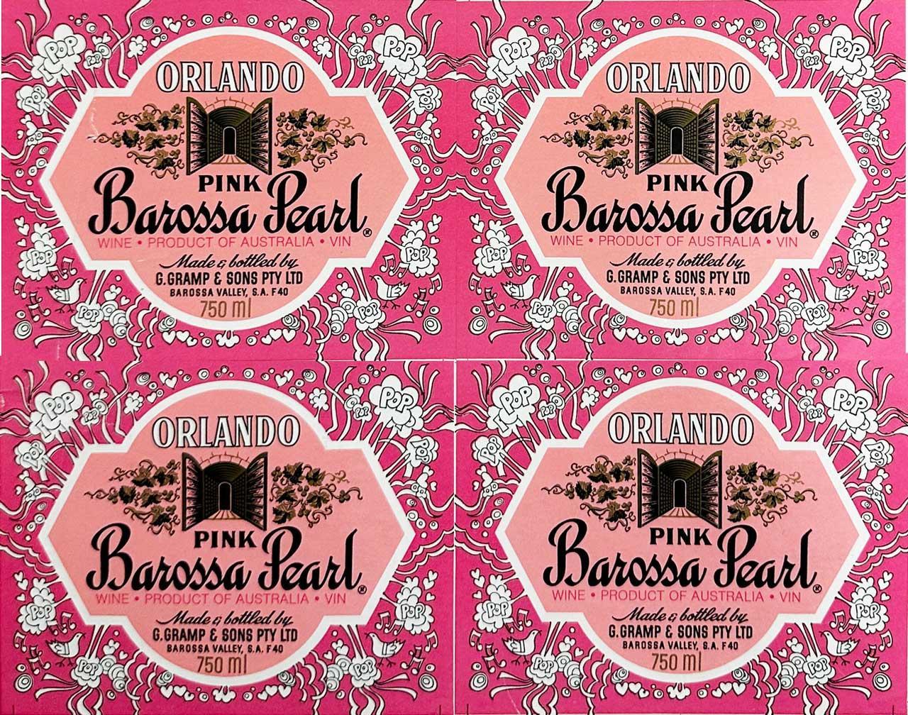 Orlando Winery, pink Barossa Pearl wine labels