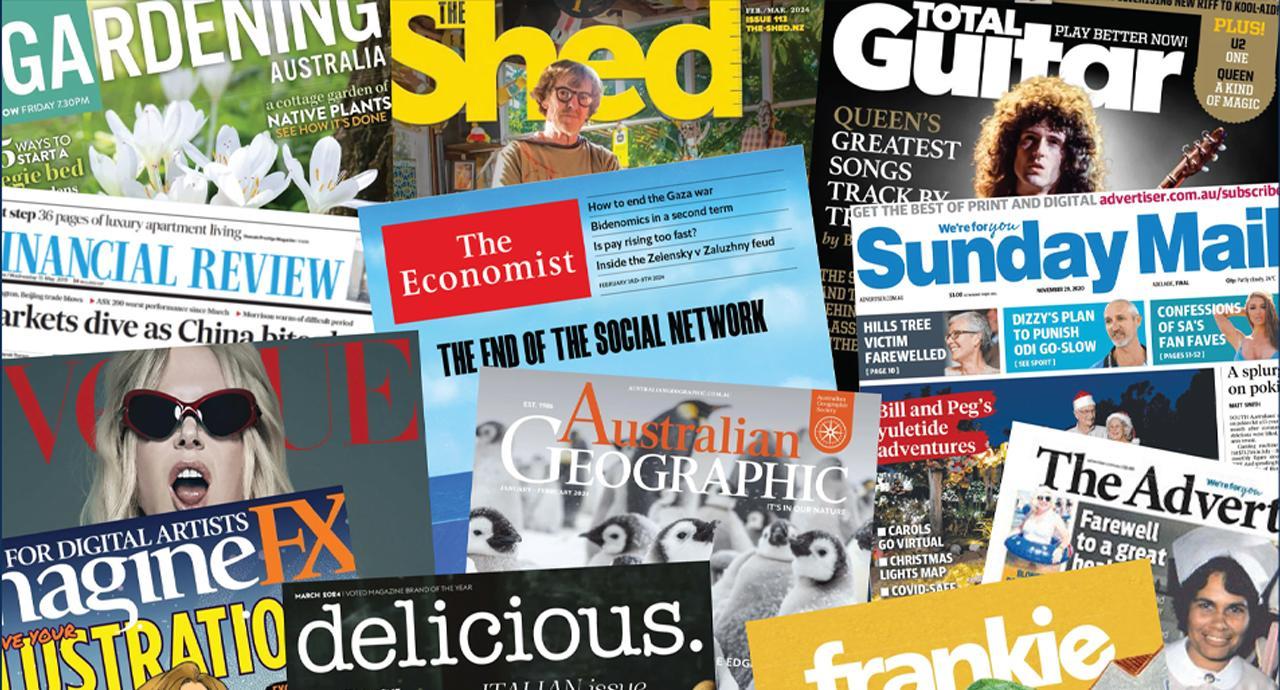 Covers of magazines and newspapers