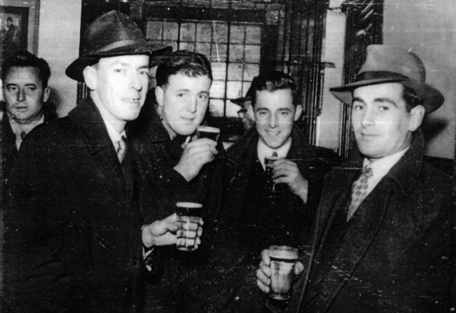 Friends at the Woodville Hotel, c1954. SLSA: B 69690